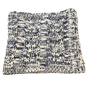 Gap White Navy Blue Chunky Cable Knit Cowl Scarf One Size NWT